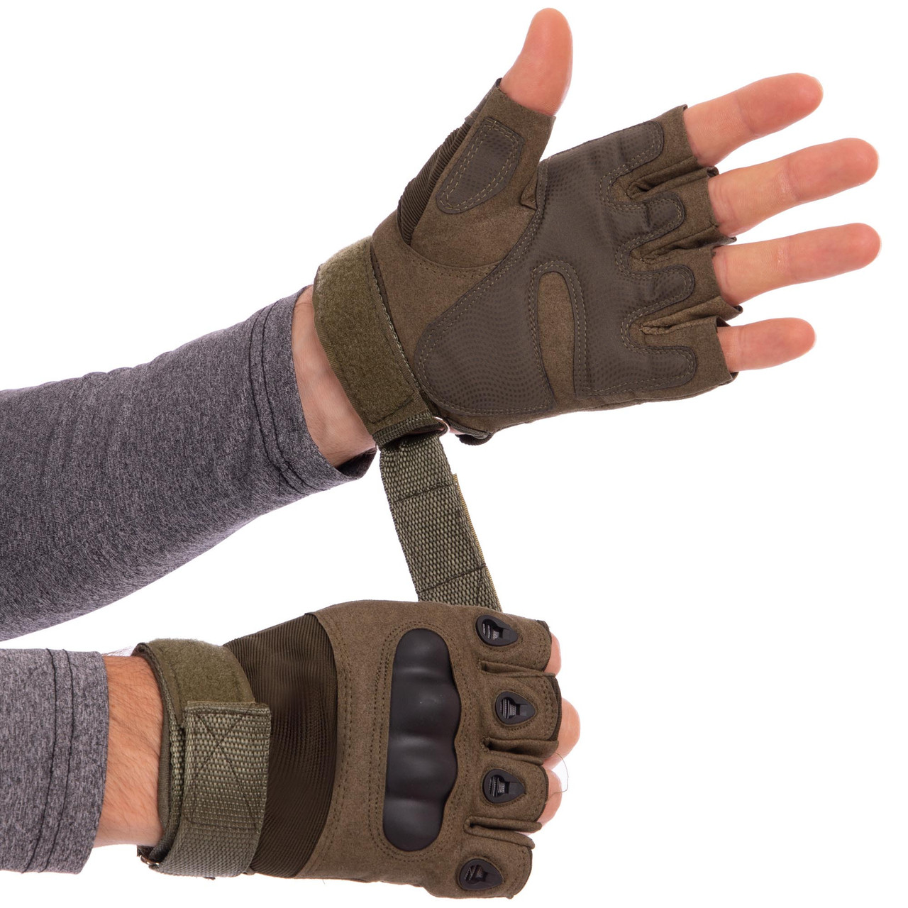 Перчатки тактические с открытыми пальцами и усиленым протектором Military Rangers BC-4624 размер XL цвет as - фото 3 - id-p2197534610