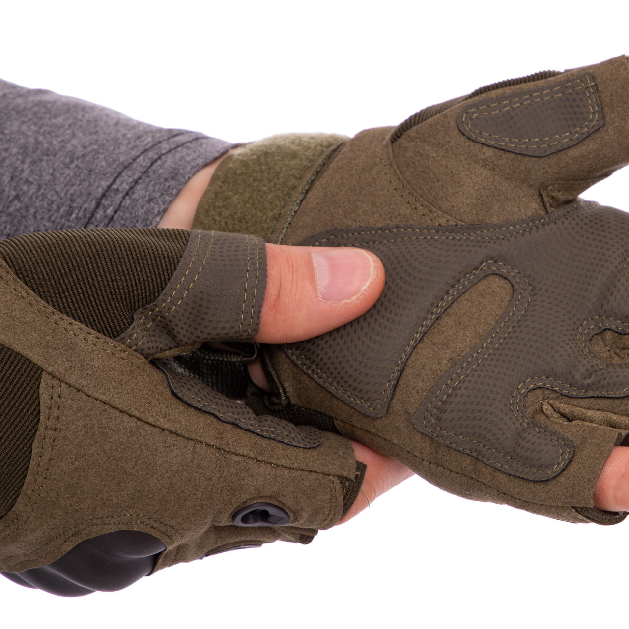Перчатки тактические с открытыми пальцами и усиленым протектором Military Rangers BC-4624 размер XL цвет as - фото 4 - id-p2197534610