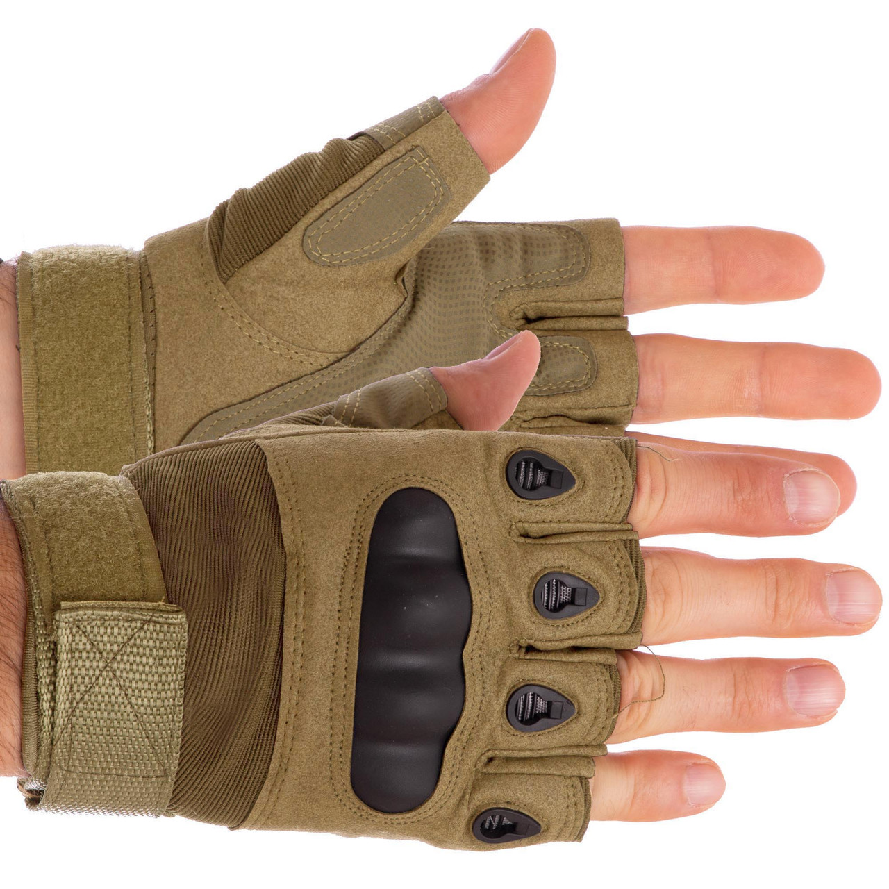 Перчатки тактические с открытыми пальцами и усиленым протектором Military Rangers BC-4624 размер XL цвет as - фото 7 - id-p2197534610