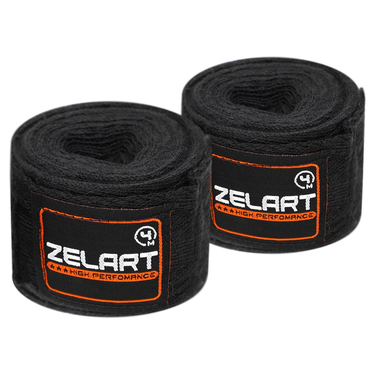 Бинты боксерские хлопок Zelart BO-3619-4 цвет черный as - фото 3 - id-p2197534623