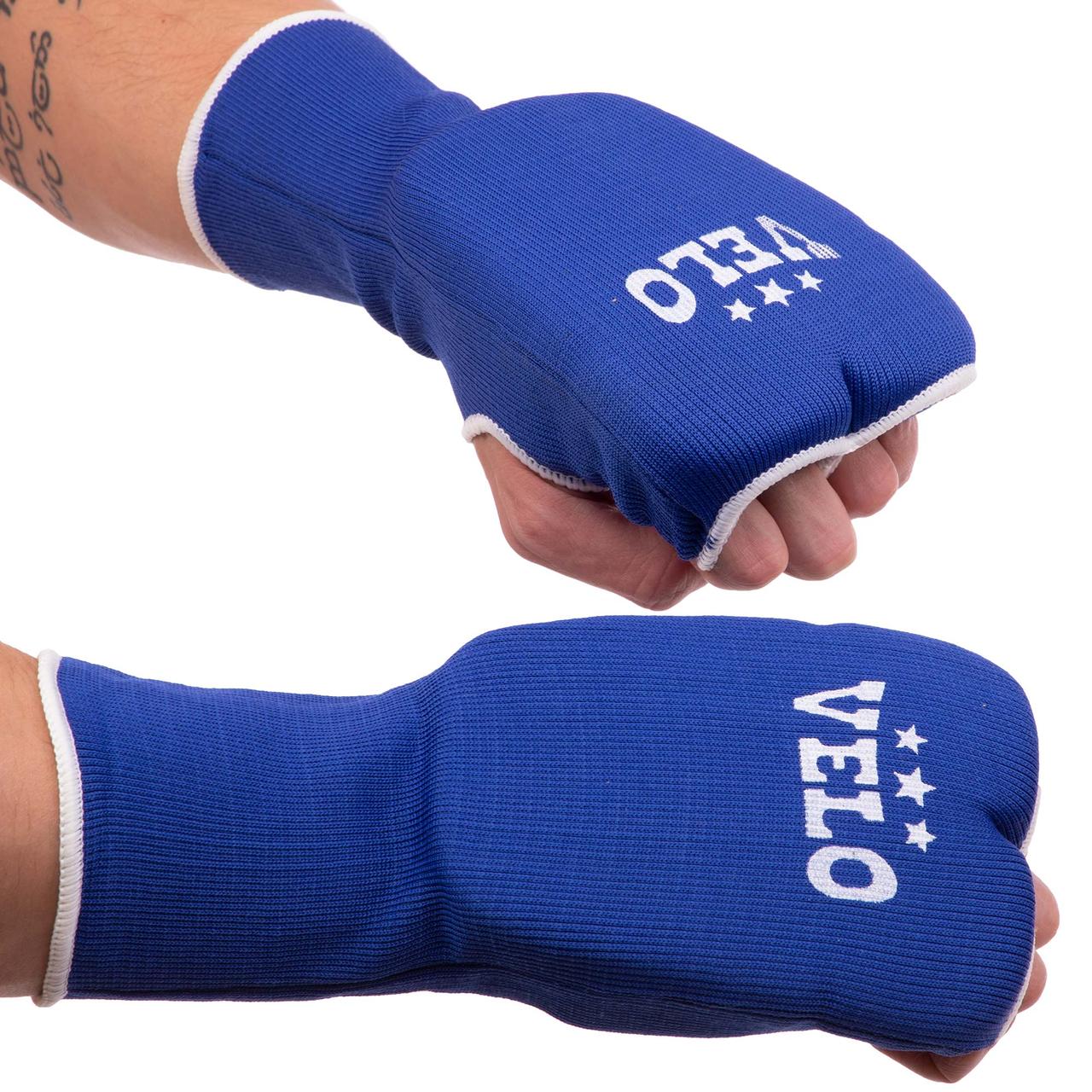 Перчатки (накладки) для карате удлиненные VELO ULI-10019 размер L цвет синий as - фото 1 - id-p2197534625