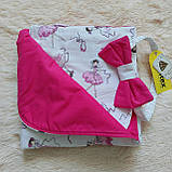 Літній конверт Valleri для новонароджених дівчаток, рожевий з принтом балерини на білому, фото 2