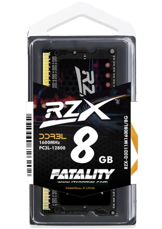 Оперативна пам'ять для ноутбука RZX 8 GB DDR3L 1600MHZ PC3-12800S 1.35V SODIMM new