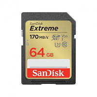 Карта памяти SanDisk 64GB SD class 10 UHS-I U3 V30 Extreme (SDSDXV2-064G-GNCIN) sn