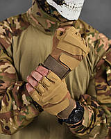 Беспалые тактические перчатки Lesko койот, защитная штурмовые перчатки полупалые нейлон, боевые перчатки койот