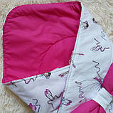 Літній конверт Valleri для новонароджених дівчаток, рожевий з принтом балерини на білому, фото 3