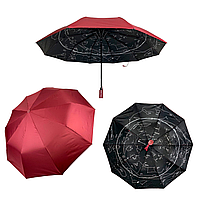 Зонт полуавтомат однотонный "Звездное небо" от Bellissimo, бордовый, 019302-3