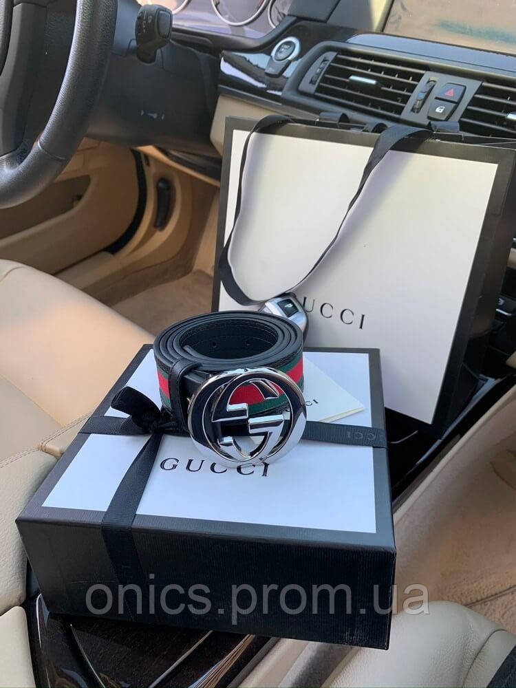 Пояс Gucci G Buckle Green/Red/Green Silver хорошее качество - фото 2 - id-p2197534713