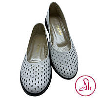 Балетки літні жіночі з натуральної шкіри білого кольору “Style Shoes”, фото 3