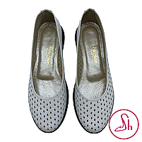 Балетки літні жіночі з натуральної шкіри білого кольору “Style Shoes”, фото 5