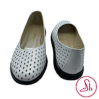 Балетки літні жіночі з натуральної шкіри білого кольору “Style Shoes”, фото 4