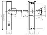 Ручка дверна ROSTEX 802R Fix-mov 85мм хром коричнева 38-55мм комплект, фото 6