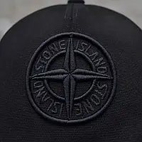 Кепка літня Stone Island чорного кольору з вишитим логотипом хорошее качество