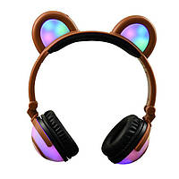 Наушники LINX Bear Ear Headphone с медвежьими ушками LED подсветка 350 mAh Коричневый (SUN1863)