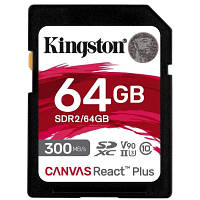 Карта памяти Kingston 64GB class 10 UHS-II U3 Canvas React Plus (SDR2/64GB) mb sn