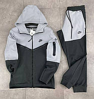 Костюм Nike Tech Fleece темно сірий, з сірим хорошее качество