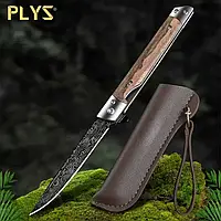 Флиппер нож 57HRC выкидной полуавтоматический подарочный дамаск ножны. Сувенирный туризм