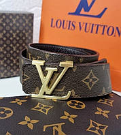 Кожаный ремень Louis Vuitton brown унисекс хорошее качество