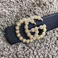 Пояс Gucci Belt Double G Pearl Black хорошее качество