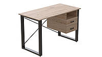 Письменный стол с ящиками Ferrum-decor Оскар 750x1200x600 металл Черный ДСП Дуб Сан-Марино 16 мм (OSK0002)