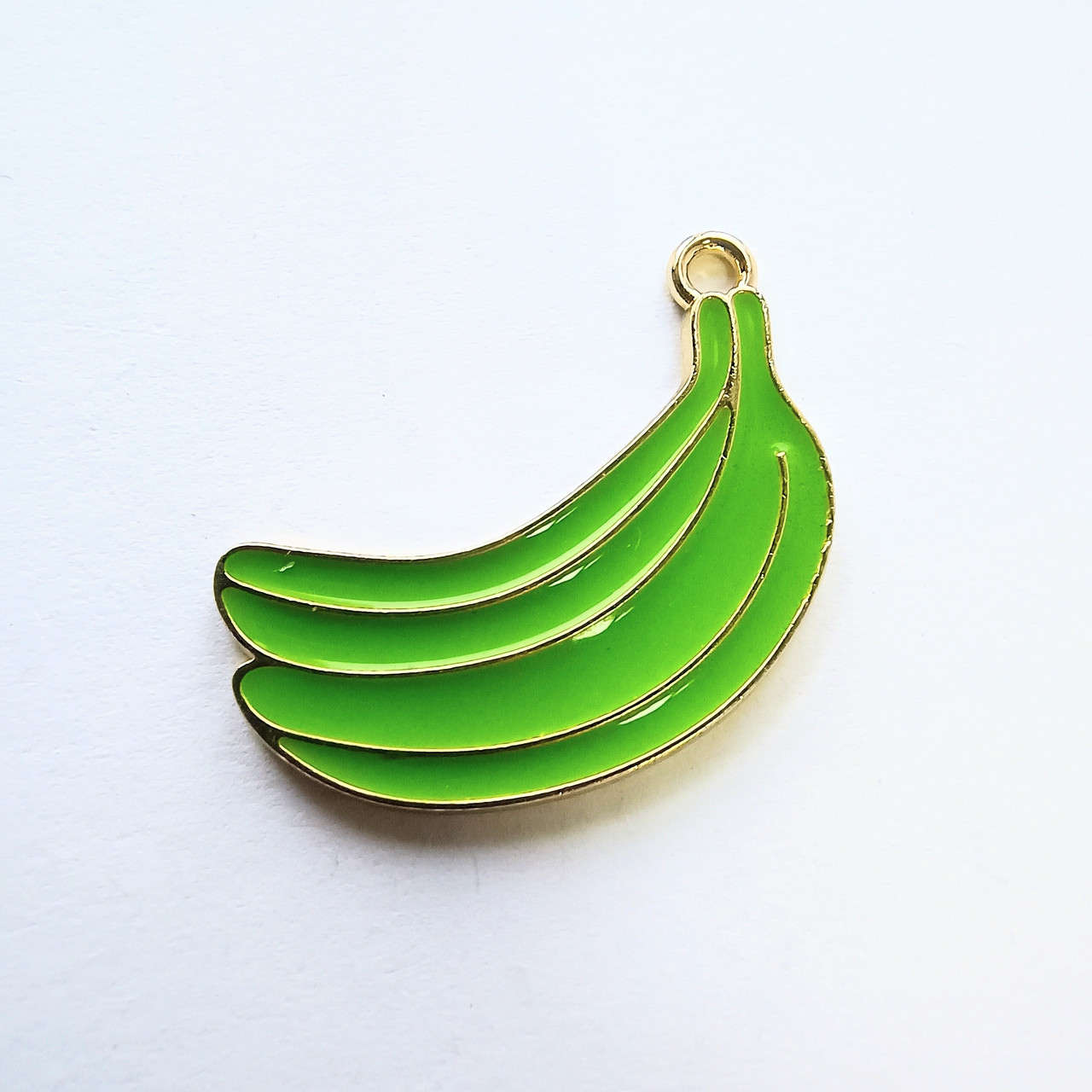 Підвіска Finding Кулон шарм банани Золотистий зелена емаль 29 мм х 17 мм