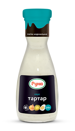 Майонезний соус "Тартар" ТМ Руна 210 г скляна пляшка