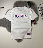 Футболка джордан мужская футболка джордан футболка paris мужская футболка paris футболка париж белая черная M