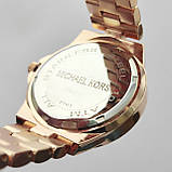 Жіночий наручний годинник Michael Kors (майкл корс) рожеве золото, з логотипом, камінчики - код 2380b, фото 5