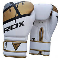 Боксерские перчатки RDX Rex Leather RDX Inc 14oz Бело-золотой (37260020)