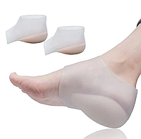 Силиконово-гелевые носки увеличение роста (4 см белого цвета) / Гелевые протекторы для пяток / Подпяточники