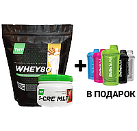 Протеин Whey 80, 2 кг., + Креатин 0,3 кг + Шейкер в подарок! TNT Nutrition, Польша