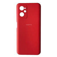 Чехол для Realme 9i Silicone Case (красный цвет) с микрофиброй