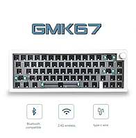 Механическая Клавиатура Zuoya GMK67 Основа для Сборки Беспроводная / Проводная / Bluetooth Белая