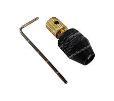 Міні патрон 3 х кулачковий швидкозатискний 0,3-3,5 мм під вал 3,17 мм. для мікродриля PCB