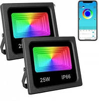 Фонарь уличный прожектор RGB управление через Bluetooth светильник Smart LED 7981 IP66 25 W FM227