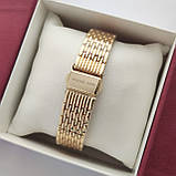 Невеликий жіночий наручний годинник Michael Kors (майкл корс) золотий з срібним циферблатом, камінчики - код 2382b, фото 5