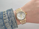 Невеликий жіночий наручний годинник Michael Kors (майкл корс) золотий з срібним циферблатом, камінчики - код 2382b, фото 2