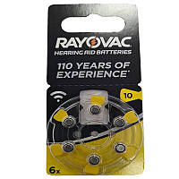 Батарейка Varta PR70 (Type10) Extra Rayovac 1,45V, 1штука (блистер по 6шт) для слуховых аппаратов