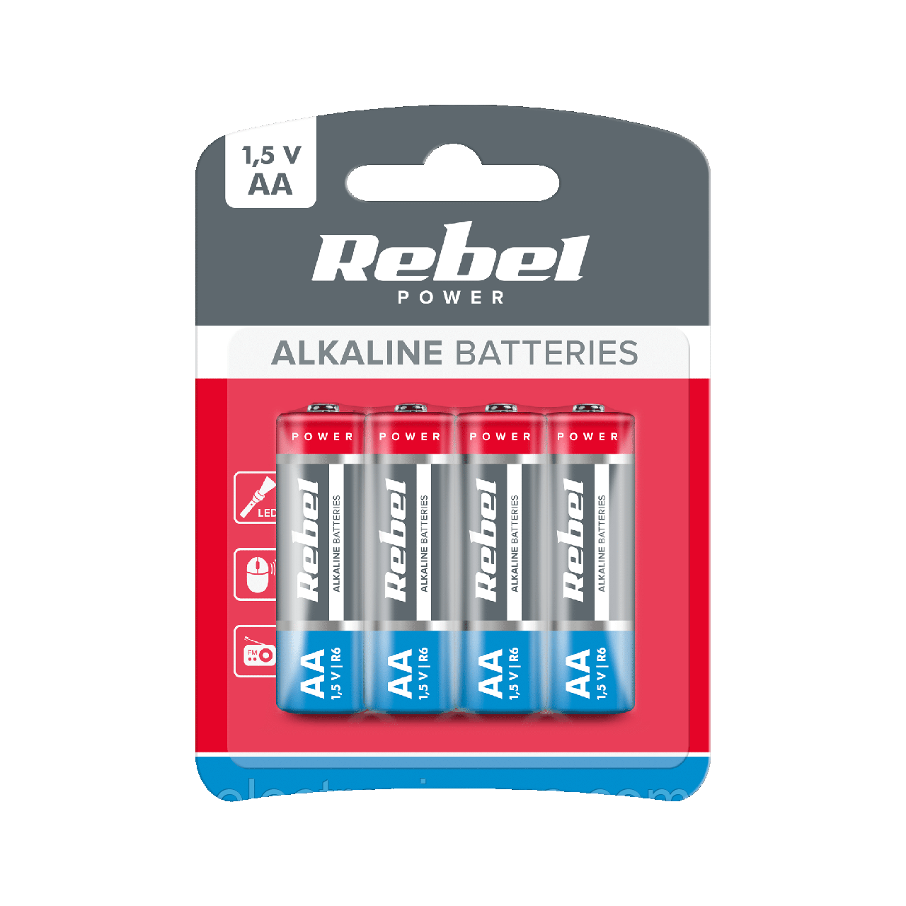 Батарейка Rebel АА LR6 Alkaline 1.5V на блістері BAT0061B