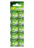 Батарейка GP AG4 LR626 Alkaline button cell 1.5V177-u10 год лужна