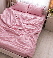 Постельное белье евро Dushka Home Страйп сатин 20582 200х220 см светло-розовое хорошее качество