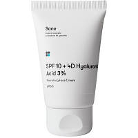 Крем для лица Sane SPF10 + 4D Hyaluronic Acid 3% Nourishing Face Cream pH 6.5 Питательный 40 мл sn