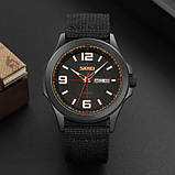 Чоловічий кварцовий годинник з нейлоновим ремінцем Skmei 9315BKBK Black-Black, фото 3