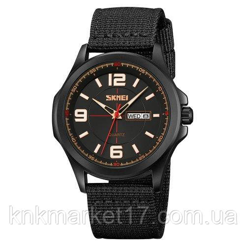 Чоловічий кварцовий годинник з нейлоновим ремінцем Skmei 9315BKBK Black-Black, фото 1