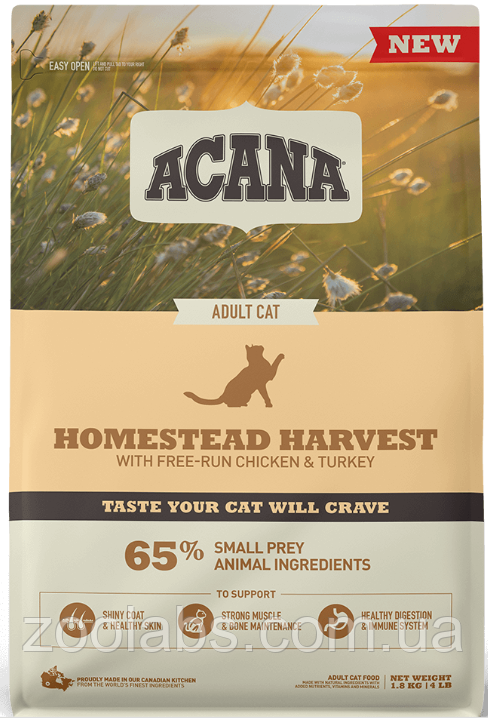 Acana Homestead Harvest Cat | Корм Acana для дорослих котів 1,8 кг
