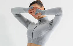 Топ для йоги. Безшовний топ для спорту. Топ для фітнесу на блискавці.