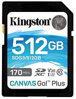 Карта памяти SDXC 512GB Kingston Canvas Go Plus Class 10 UHS-I U3 (SDG3/512GB)