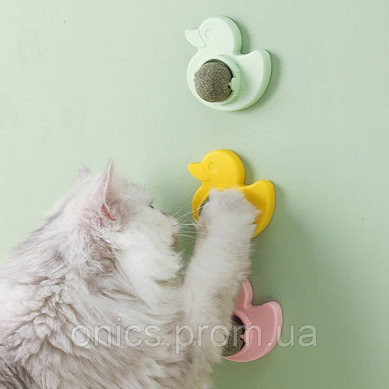 Игрушка с мятой для котов Уточка 10810 7,7х7,4х3,5 см желтая хорошее качество - фото 7 - id-p2197625523