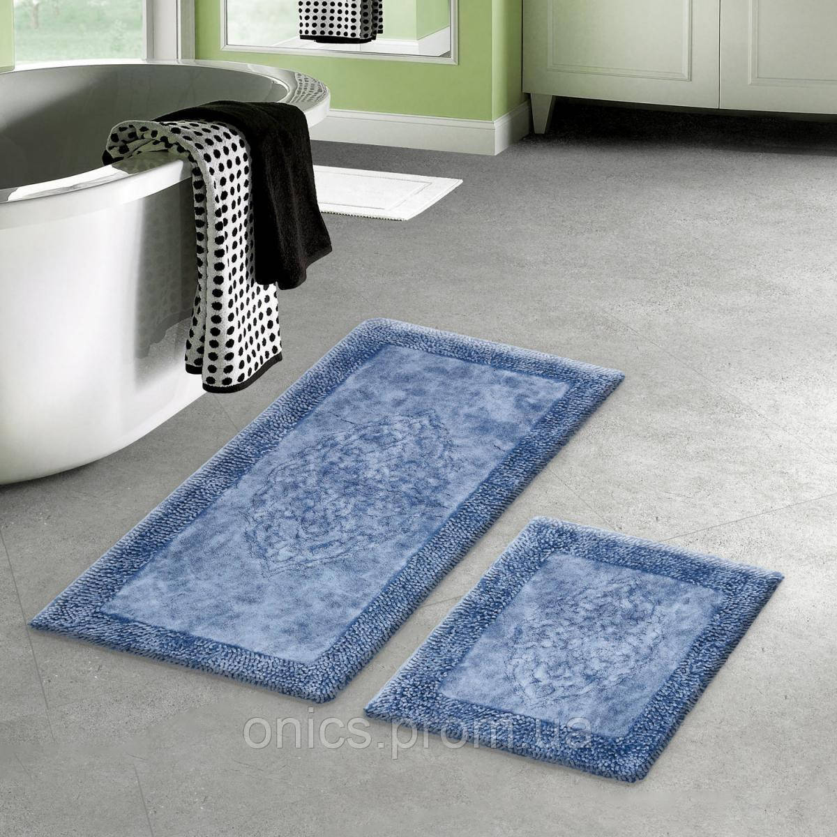 Набор ковриков для ванной Arya Tiffany AR-A107214-Blue 2 предмета голубой хорошее качество - фото 1 - id-p2197685668