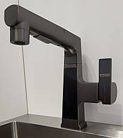 Змішувач для раковини Platinum A236 Графіт Змішувач для умивальника з індикатором Кухонний кран зі шлангом